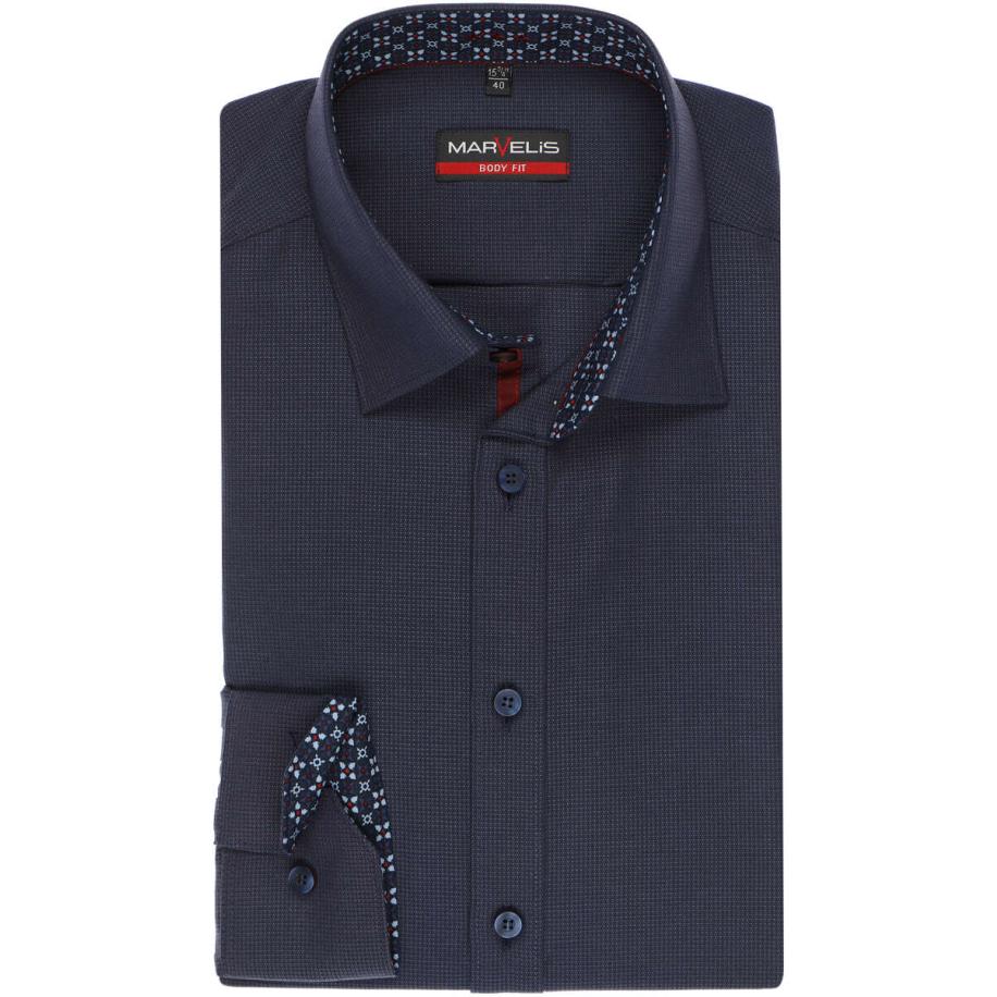 Marvelis Overhemd marine, Faux-uni Blauw