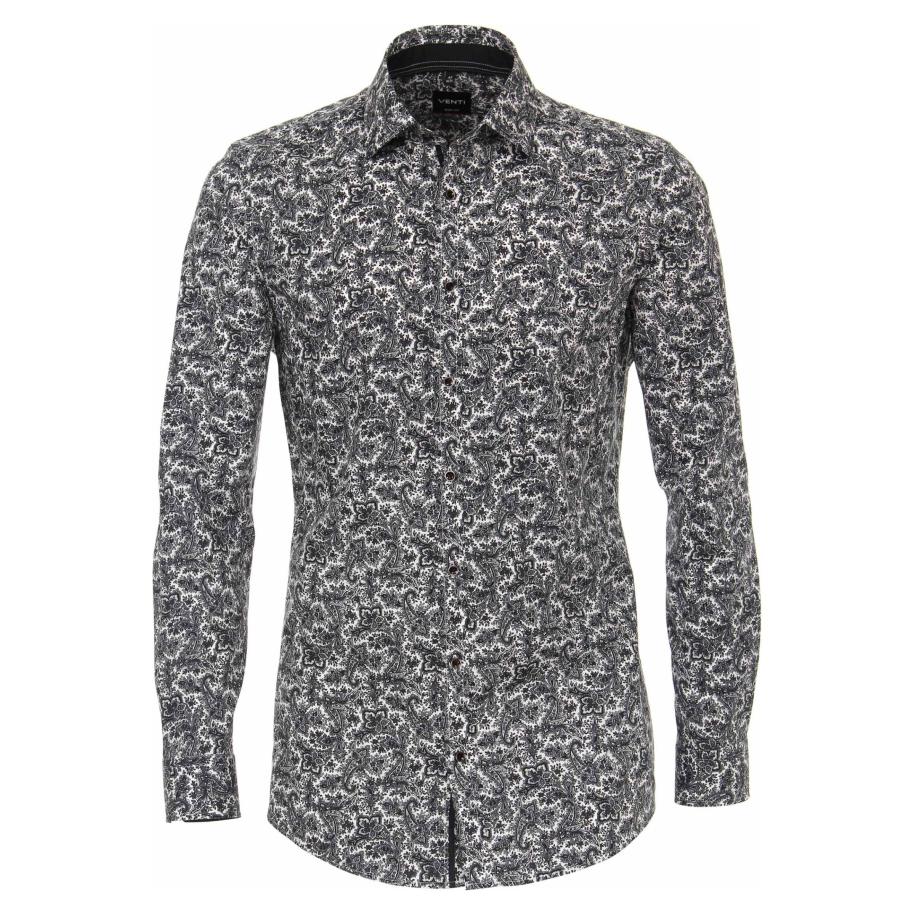 Venti Overhemd antraciet, Bedrukt Grijs