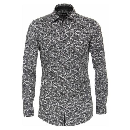 Venti Overhemd antraciet, Bedrukt