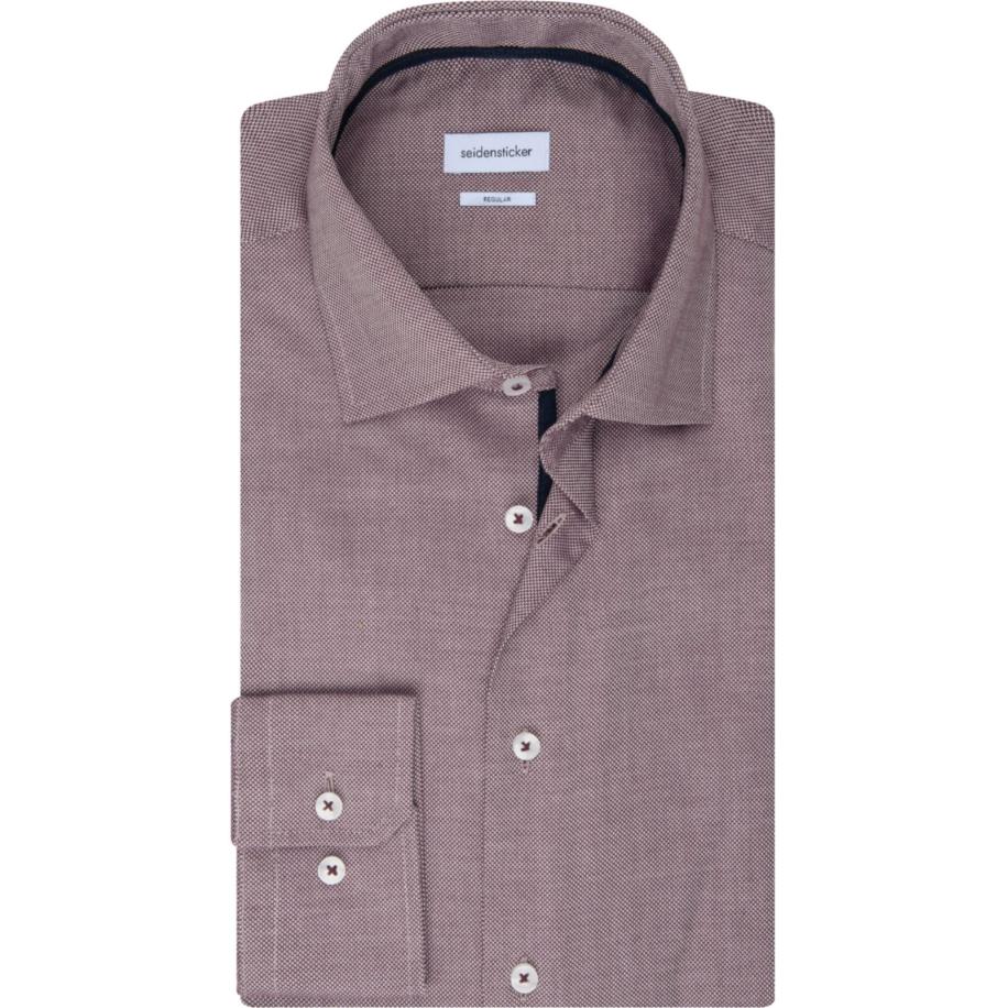 Seidensticker Overhemd donkerrood, Effen Rood