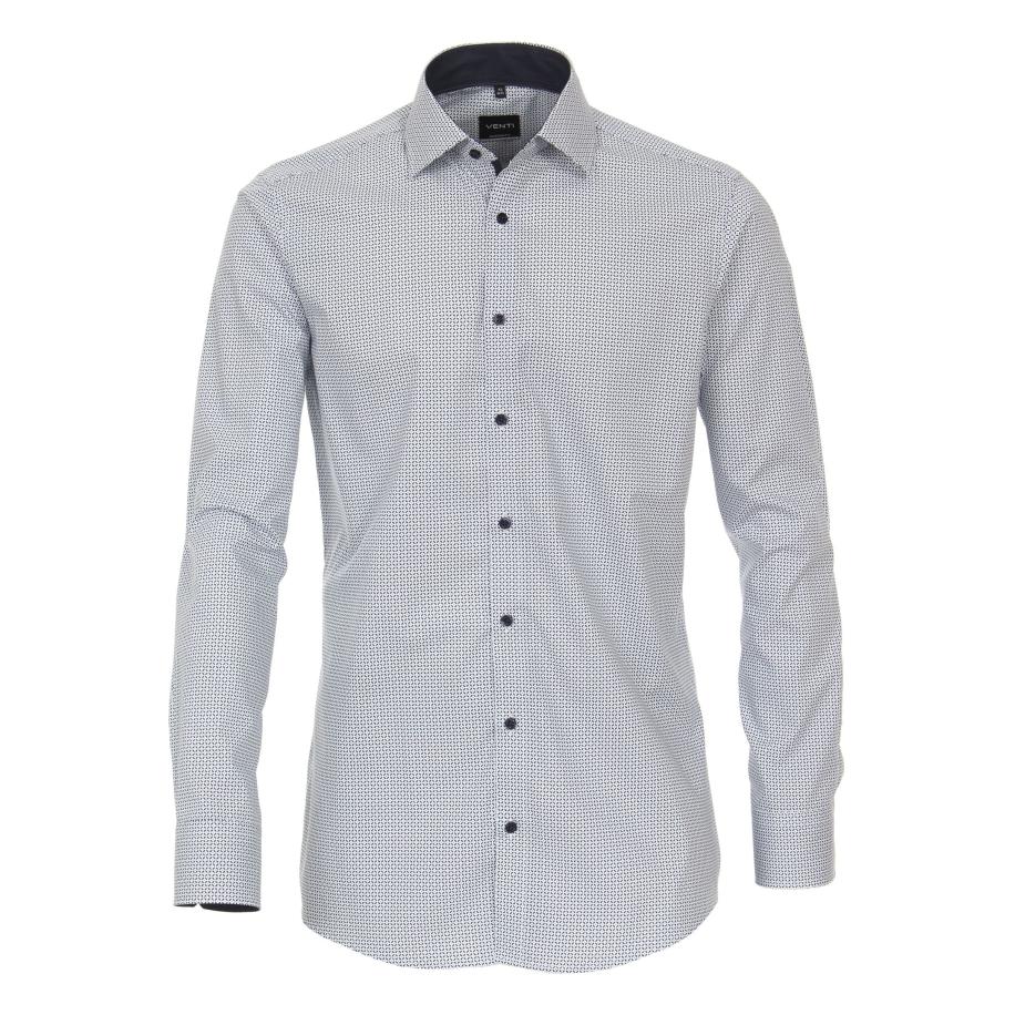 Venti Overhemd blauw, Bedrukt Blauw