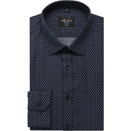 Marvelis Overhemd blauw/bruin, Motief