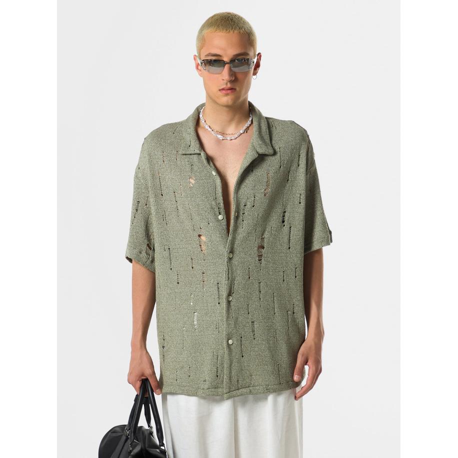 VAMOS CLO Overhemd kaki Groen