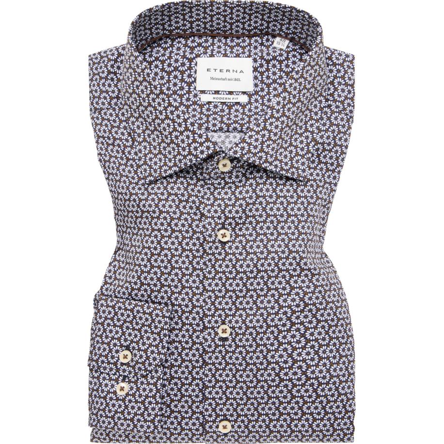 ETERNA Overhemd marine, Bedrukt Blauw