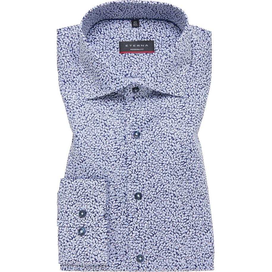 ETERNA Overhemd marine, Bedrukt Blauw