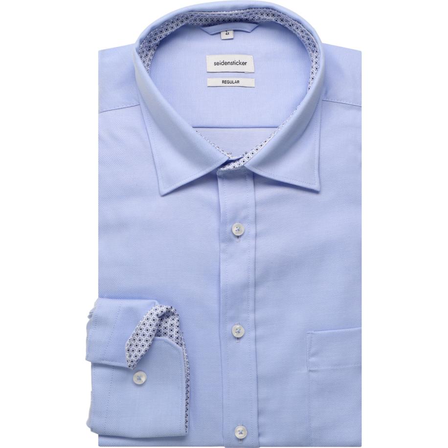 Seidensticker Overhemd lichtblauw, Effen Blauw