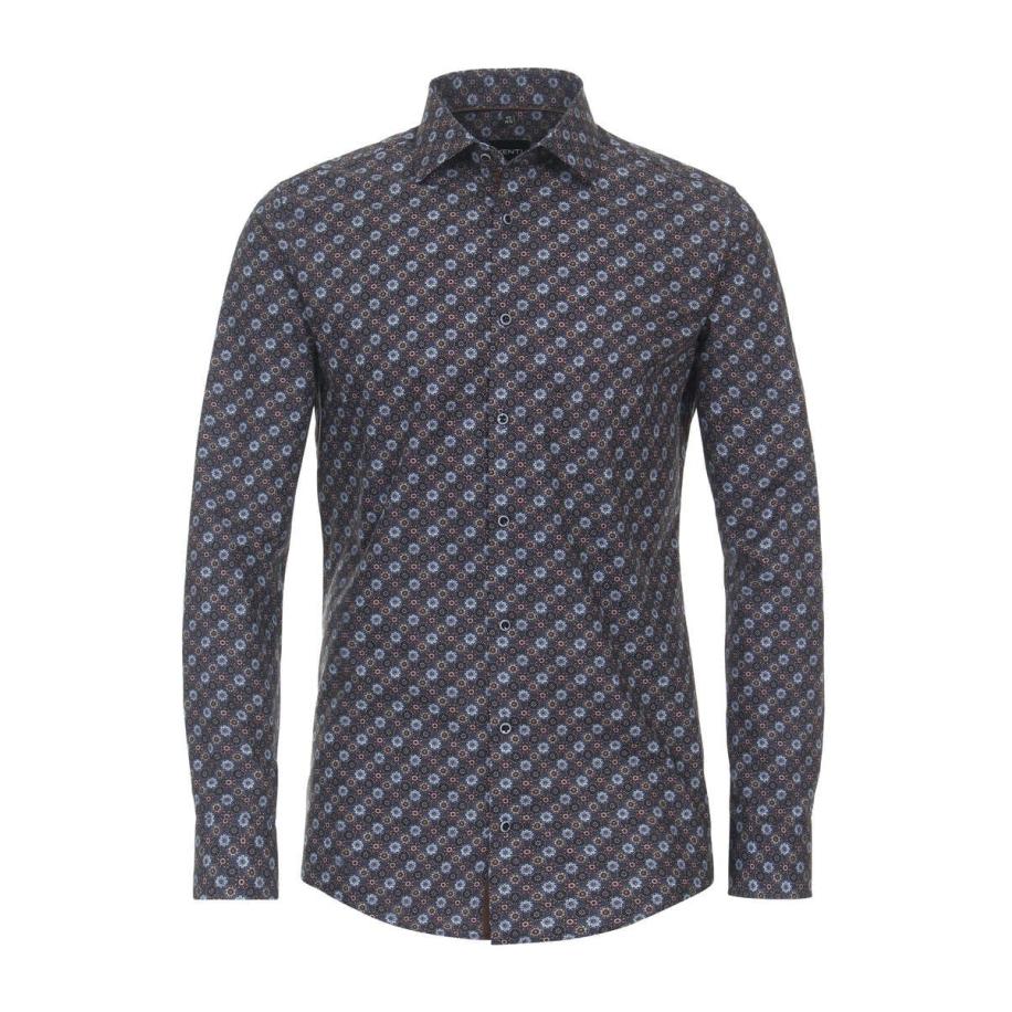 Venti Overhemd blauw, Bedrukt Blauw