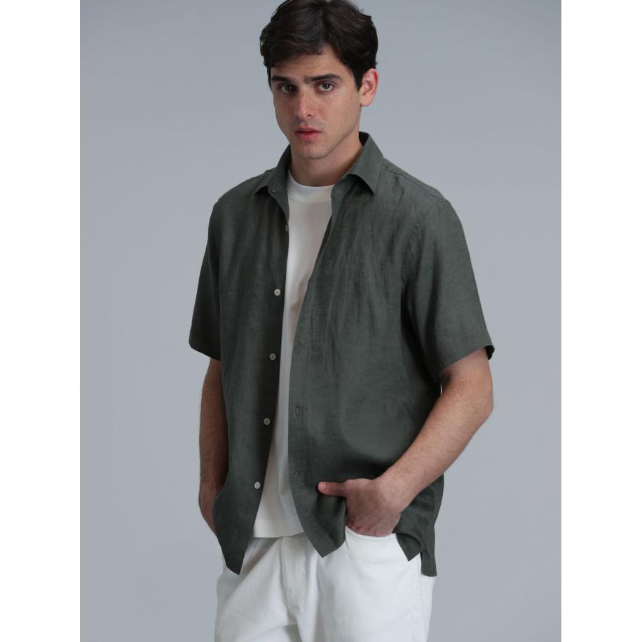 Lufian Lufian Overhemd Bert kaki -