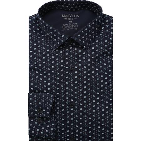 Marvelis Performance Overhemd groen, Bedrukt