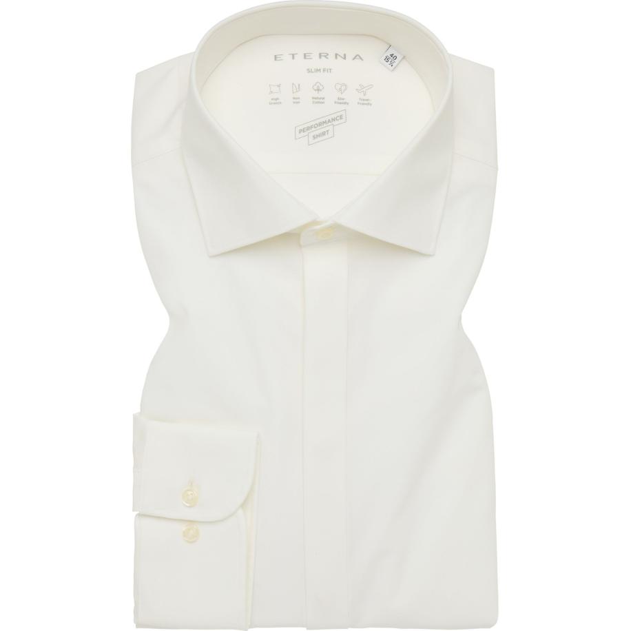 ETERNA Performance Overhemd beige, Effen Bruin