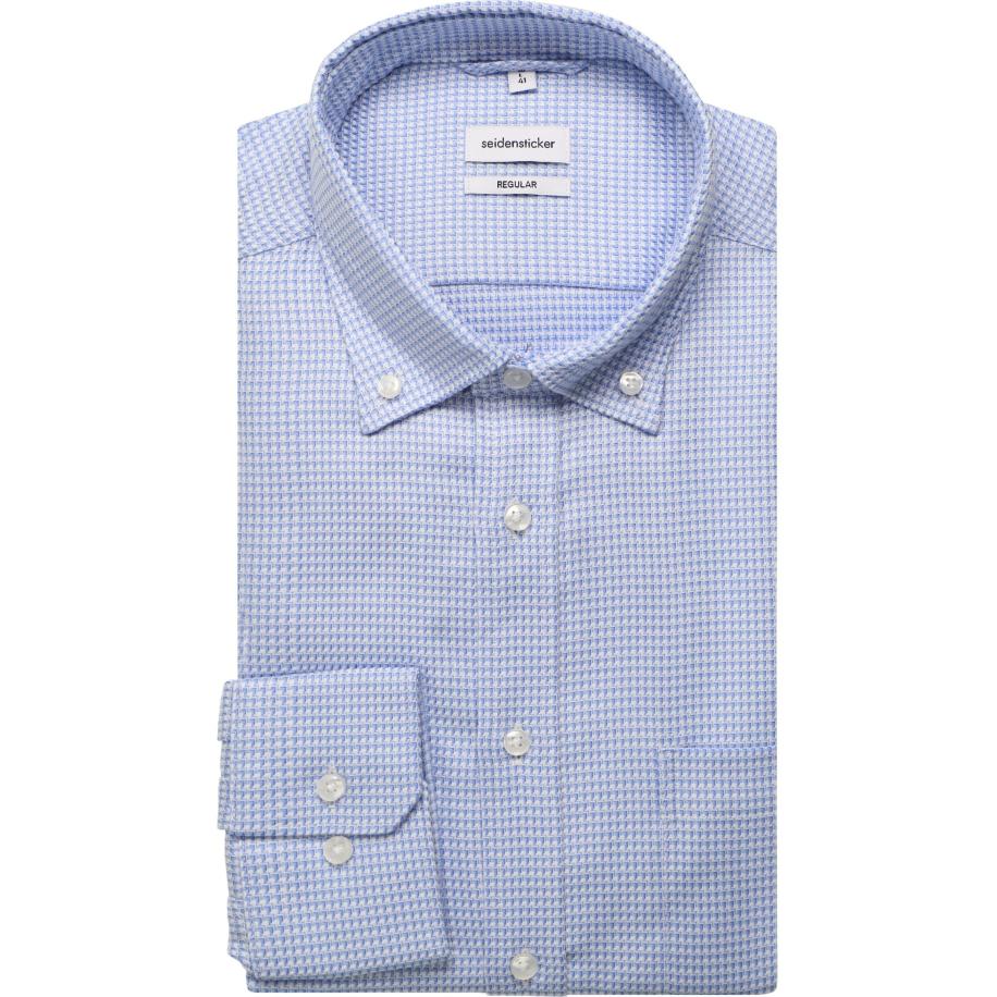 Seidensticker Overhemd blauw, Motief Blauw