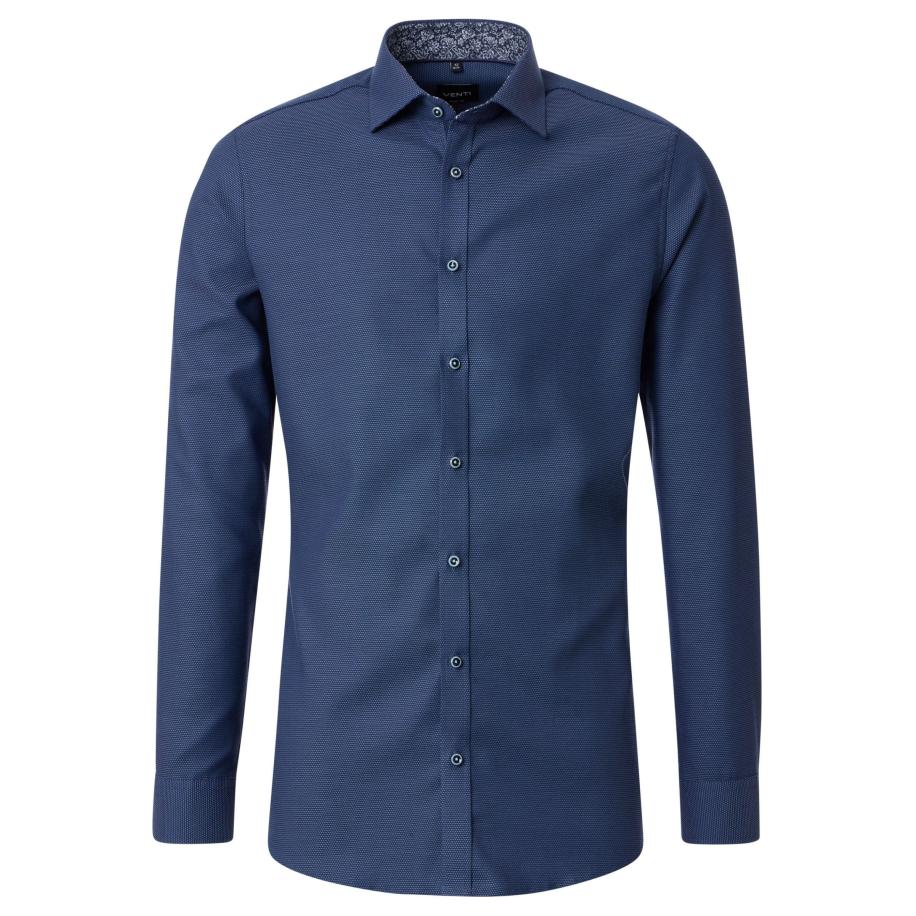 Venti Overhemd blauw, Faux-uni Blauw