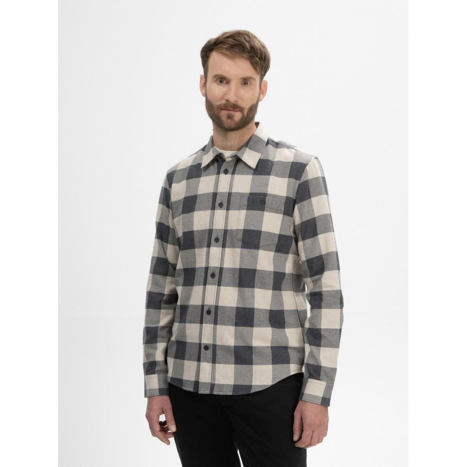 MELA MELA Overhemd Sahel lichtbeige / grijs / antraciet -