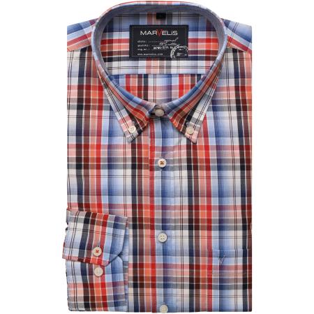 Marvelis Casual Overhemd oranje, Ruit