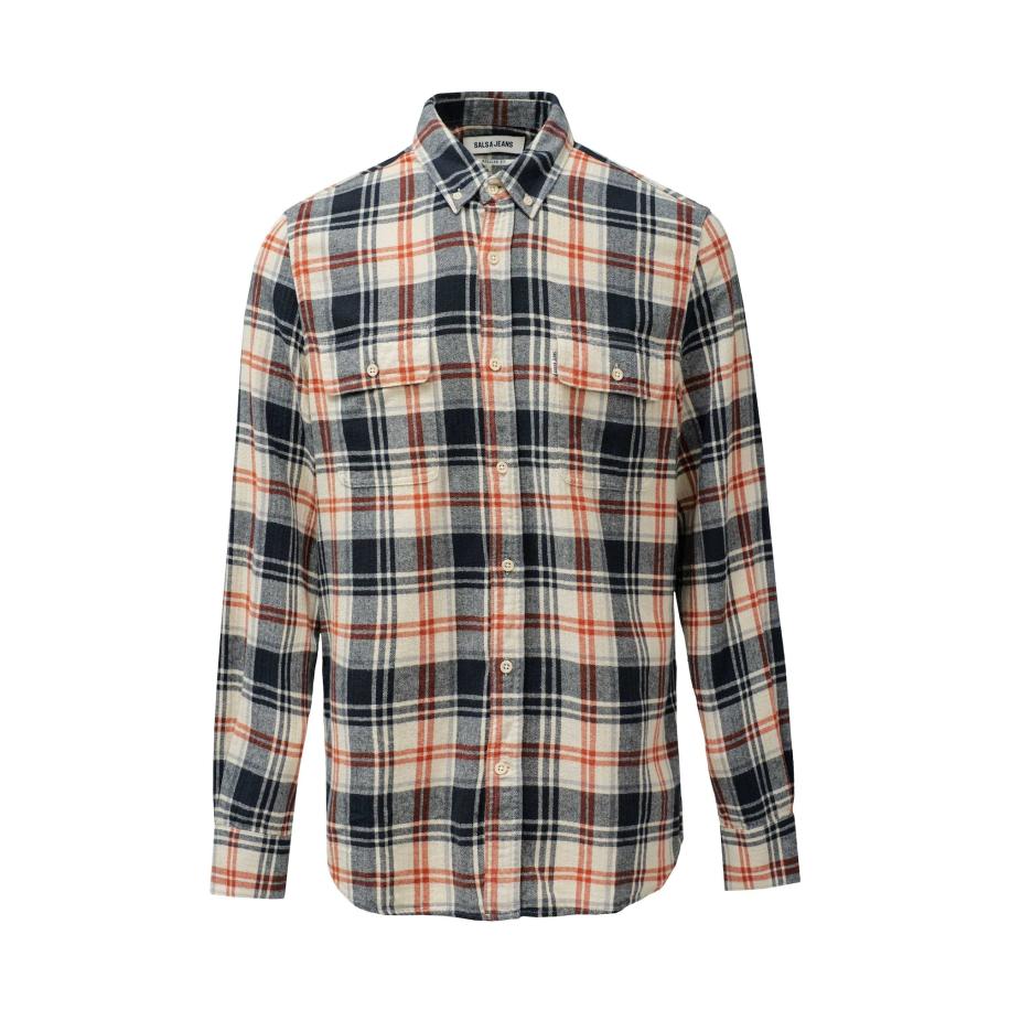 Salsa Salsa Jeans Overhemd crème / nachtblauw / oranje -