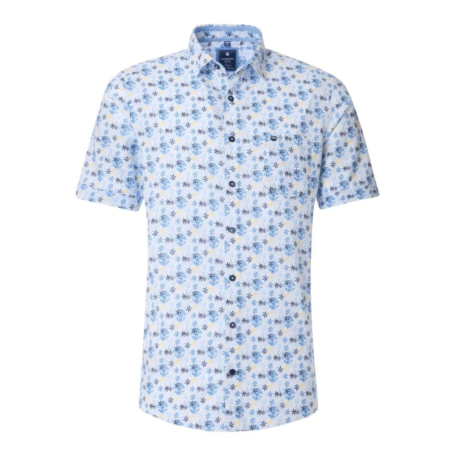 Redmond Casual Overhemd Korte mouw blauw Blauw