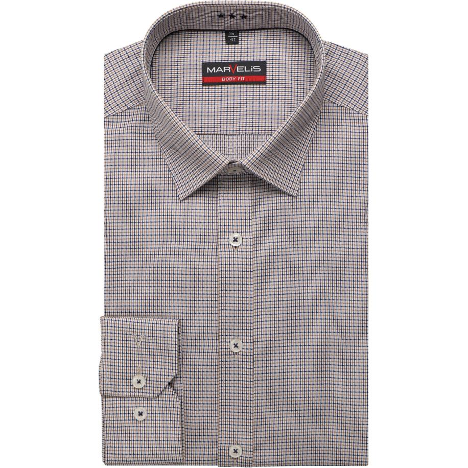 Marvelis Overhemd beige, Ruit Bruin