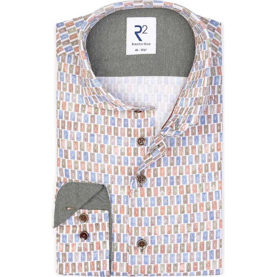 R2 Amsterdam Overhemd veelkleurig, Bedrukt Multicolor
