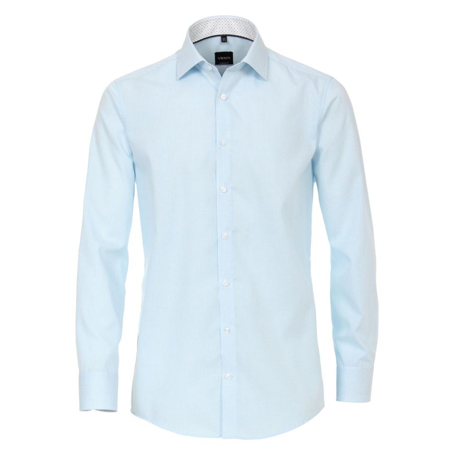 Venti Overhemd turquoise, Ruit Blauw