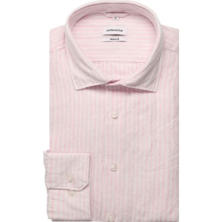 Seidensticker Linnen Overhemd lichtroze, Gestreept