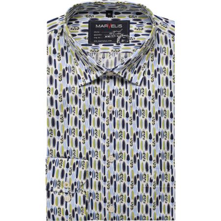 Marvelis Casual Overhemd blauw, Motief