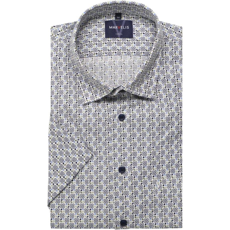 Marvelis Casual Overhemd Korte mouw groen Groen