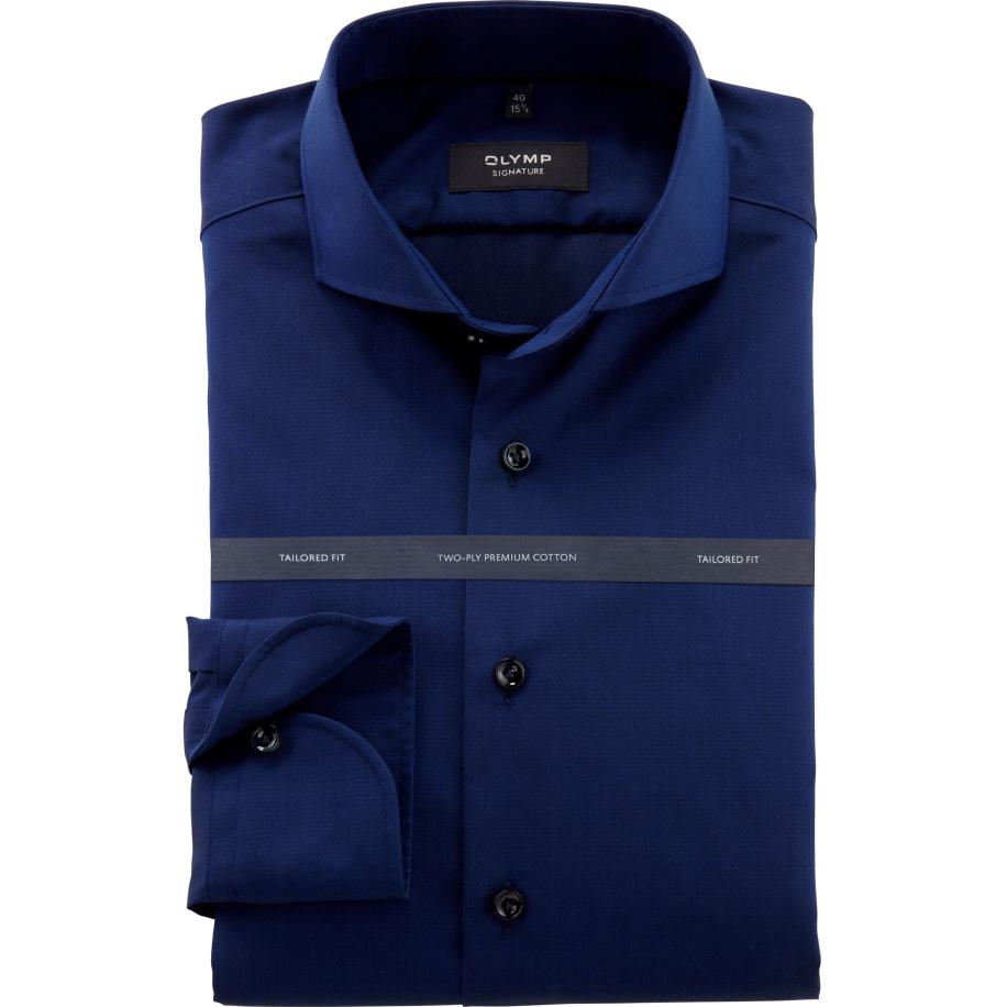OLYMP SIGNATURE Overhemd koninklijk, Faux-uni Blauw