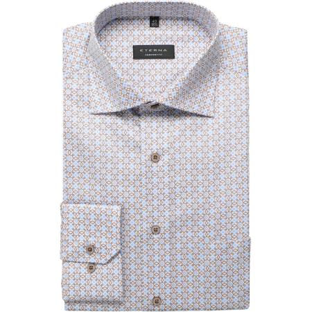 ETERNA Overhemd ML7 (72CM+) lichtblauw/bruin
