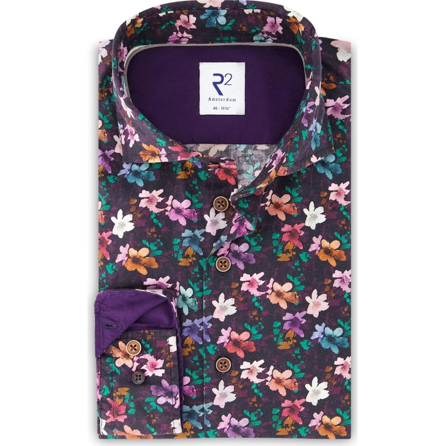 R2 Amsterdam Overhemd veelkleurig, Bloemen Multicolor
