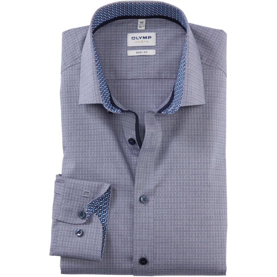 OLYMP Level Five Overhemd marine, Faux-uni Blauw