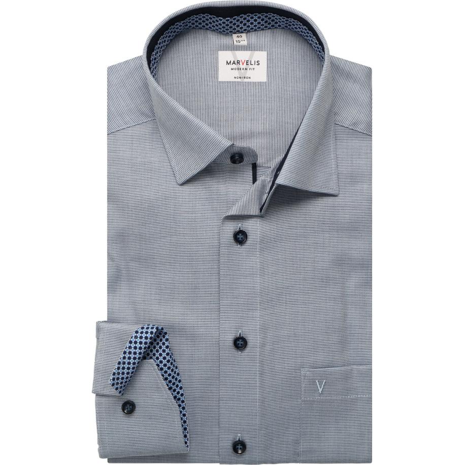 Marvelis Overhemd blauw, Faux-uni Blauw