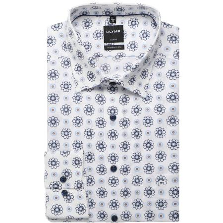 OLYMP Luxor Overhemd blauw, Bloemen