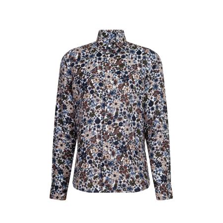 Seidensticker SEIDENSTICKER Zakelijk overhemd beige / nachtblauw / bruin