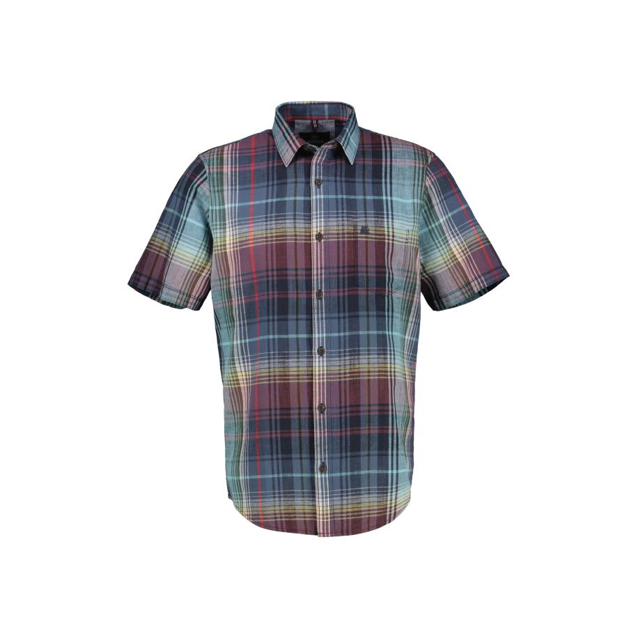 Lerros LERROS Overhemd navy / geel / riet / rood -