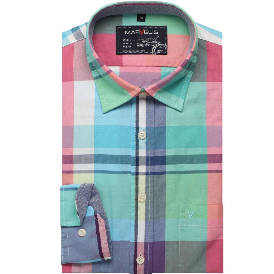 Marvelis Casual Overhemd roze, Ruit Roze
