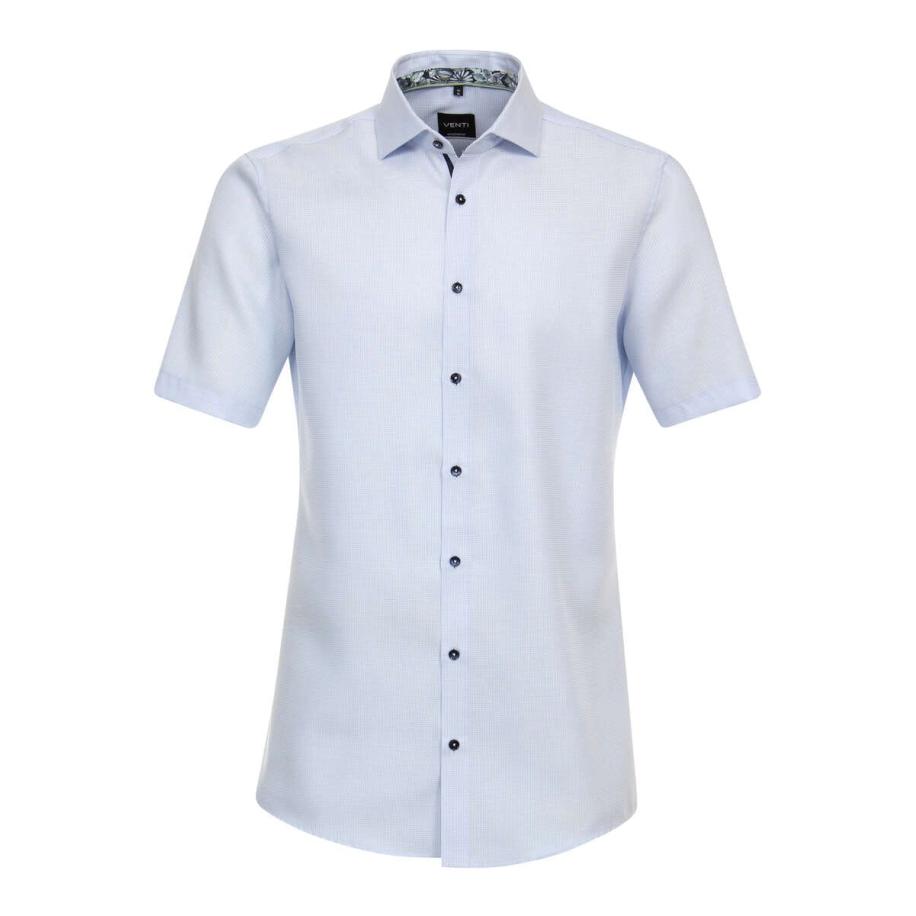 Venti Overhemd Korte mouw blauw Blauw