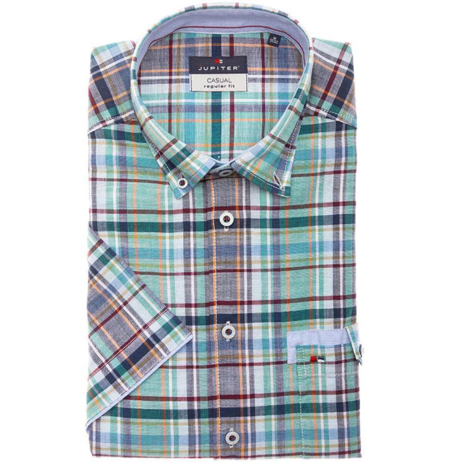 Jupiter Casual Overhemd Korte mouw groen Groen