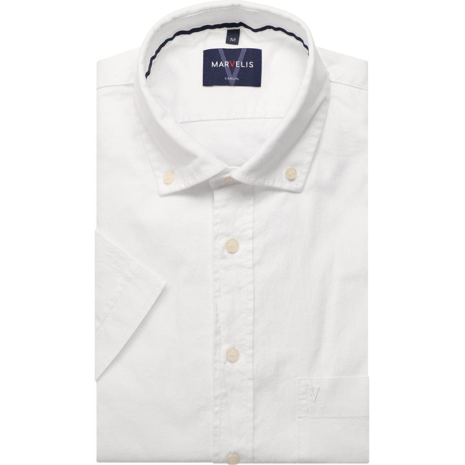 Marvelis Casual Overhemd Korte mouw wit Wit