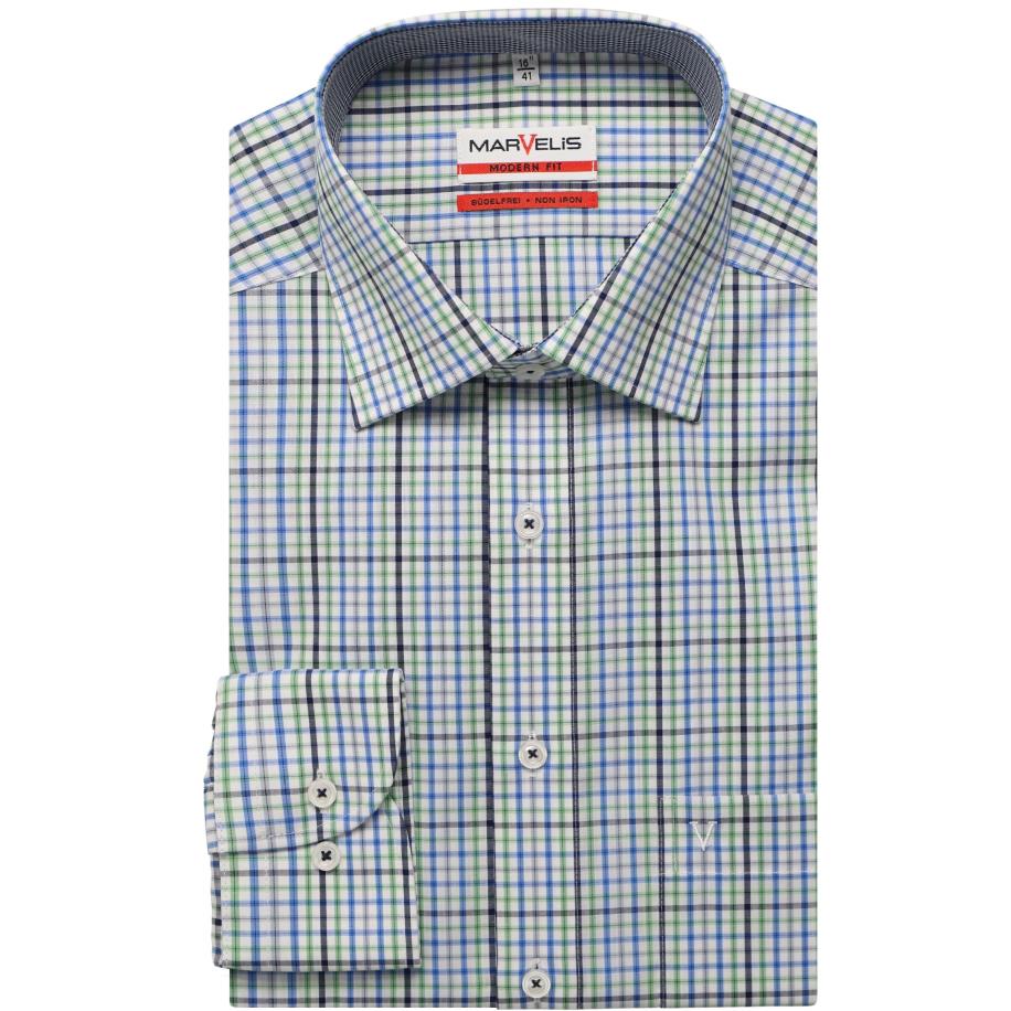Marvelis Overhemd lichtgroen, Ruit Groen