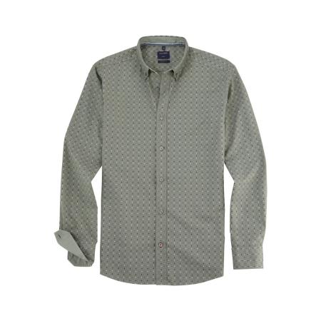 OLYMP Casual Overhemd grijs-groen, Bedrukt