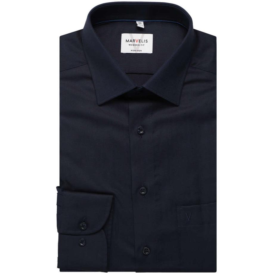 Marvelis Overhemd donkerblauw, Faux-uni Blauw