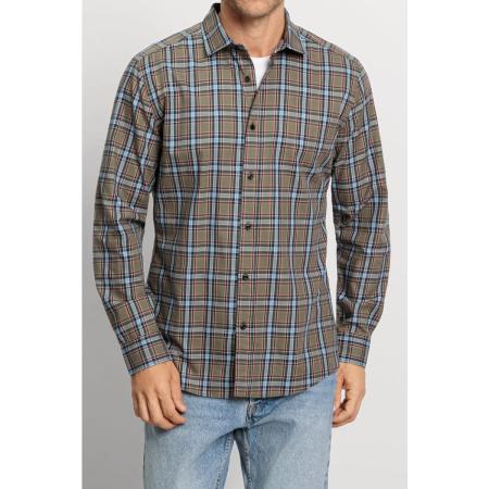 OLYMP Casual Overhemd olijf, Ruit