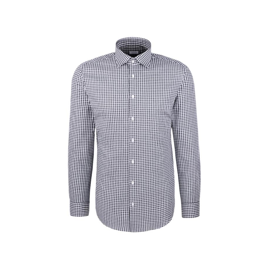 SEIDENSTICKER Zakelijk overhemd donkerblauw / wit Multicolor