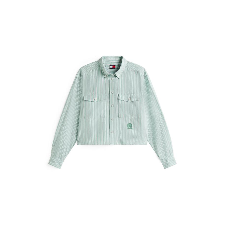 Tommy Jeans Tommy Jeans Blouse donkergrijs / pastelgroen / wit -