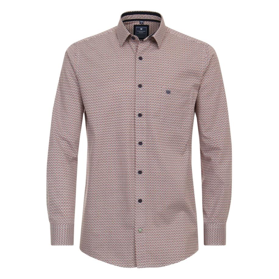 Redmond Casual Overhemd rood, Bedrukt Rood