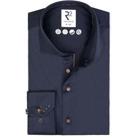 R2 Overhemd Fine Twill Navy