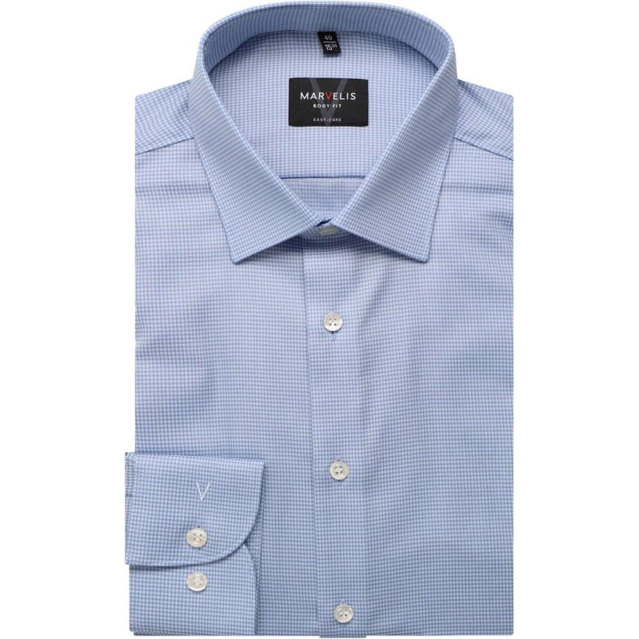 Marvelis Overhemd blauw/wit, Faux-uni Blauw