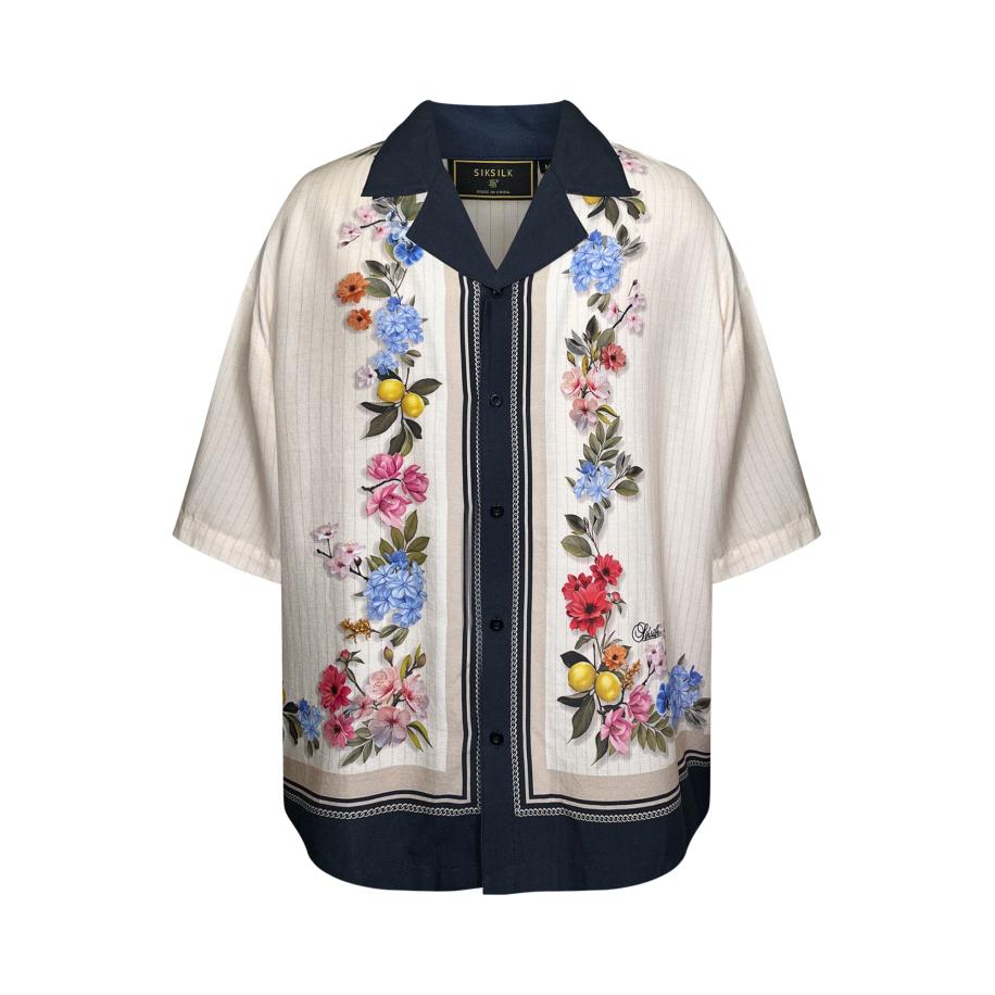 SikSilk Overhemd ecru / lichtblauw / grasgroen / lichtrood Bruin