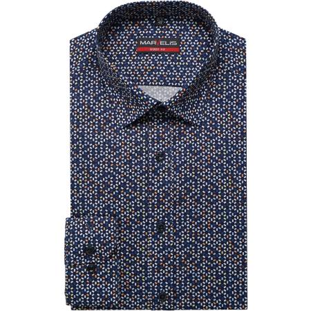 Marvelis Overhemd marine, Bedrukt