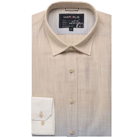 Marvelis Casual Overhemd beige, Gestreept